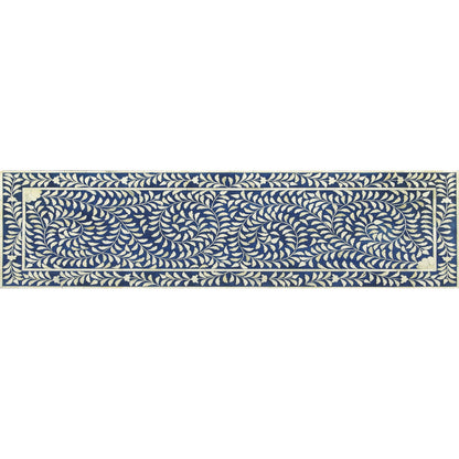 Blue Bone Inlay Bench by Butler Specialty Company in blue and blue bone inlay. Made from mango wood solids, mdf, resin, bone in a modern style.