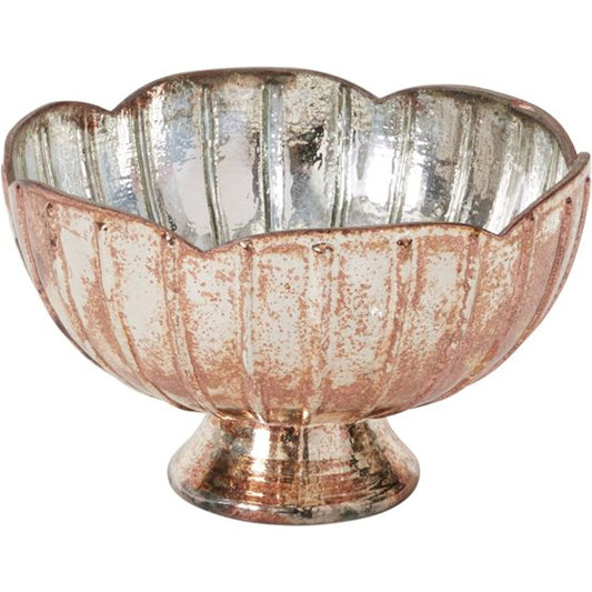 Enid Compote by Accent Decor in silver. Made from glass in a modern style.