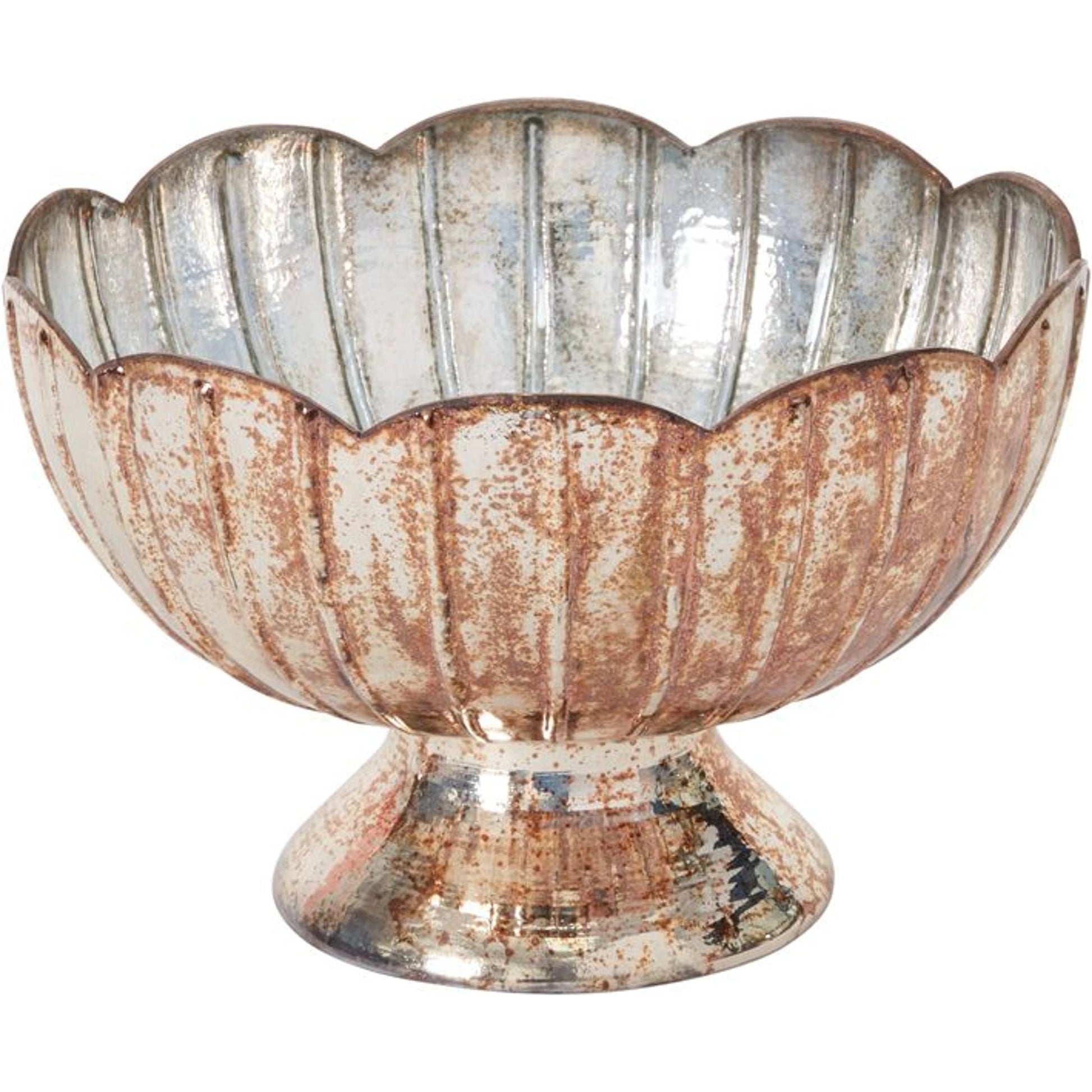 Enid Compote by Accent Decor in silver. Made from glass in a modern style.