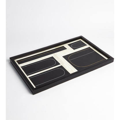 Brass Loop Tray by Global Views. Made from mdf, brass, bone, resin in a modern style.
