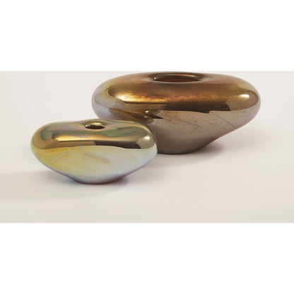 Abstract Bean Vase by Global Views. Made from art glass in a eclectic & global style.