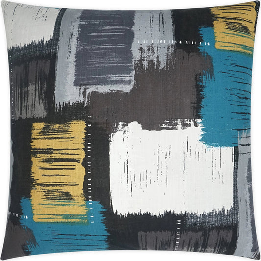 Beyond Pillow by DV Kap Home in grey, turquoise/teal, multi. Made from 100% cotton in a modern style.