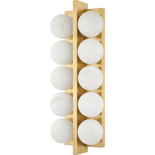 Emille 10 Light Sconce by Corbett. Made from brass in a modern style.