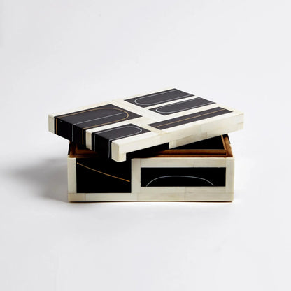 Brass Loop Box by Global Views. Made from mdf, brass, bone, resin in a modern style.
