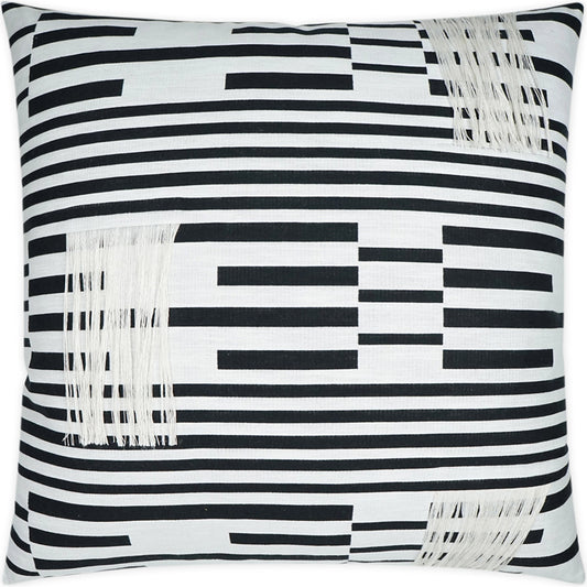 Loose Ends Pillow by DV Kap Home in ivory, black. Made from 86% cotton, 13% polyester, 1% linen in a modern style.