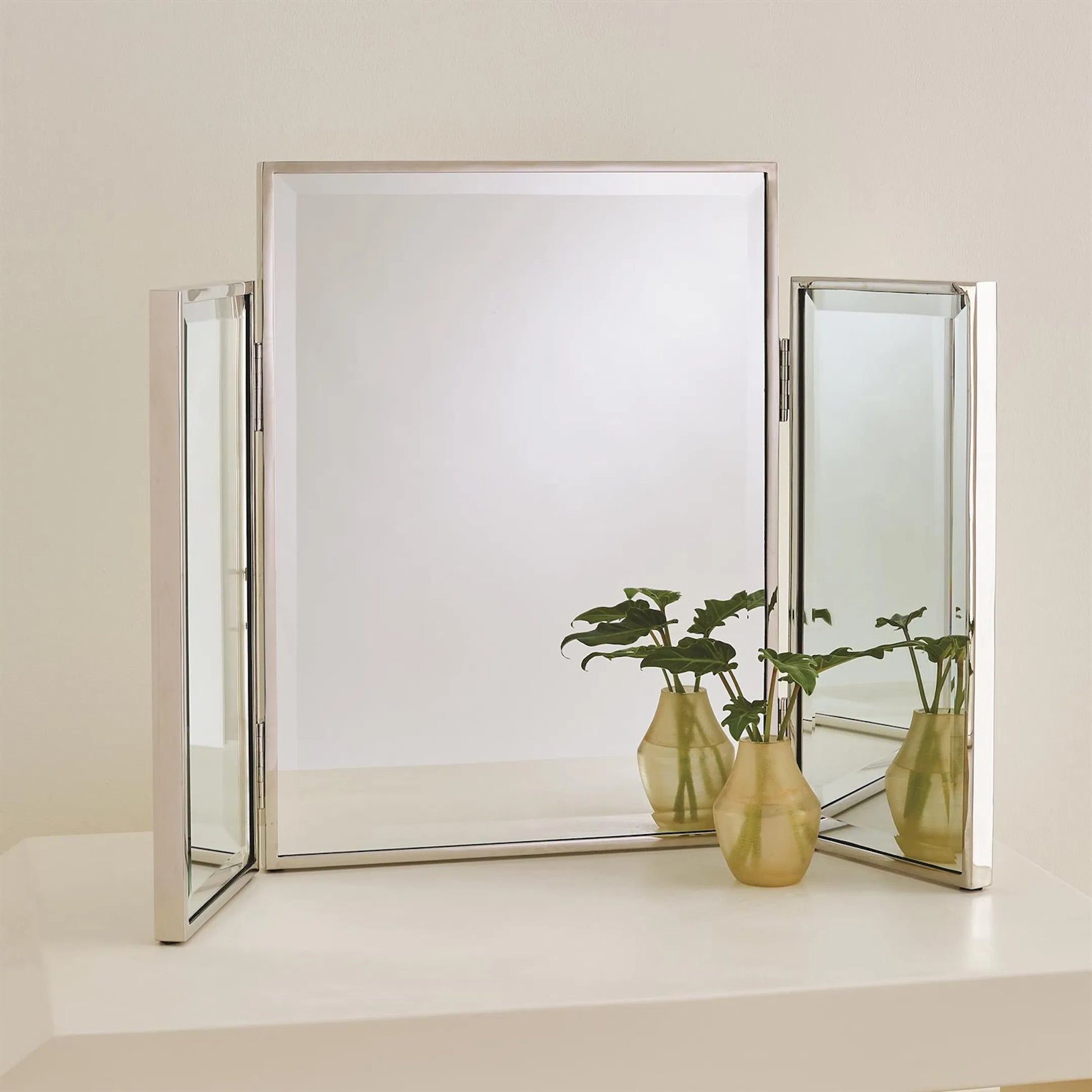 Tri Fold Vanity Mirror by Global Views. Made from unique in a transitional style.