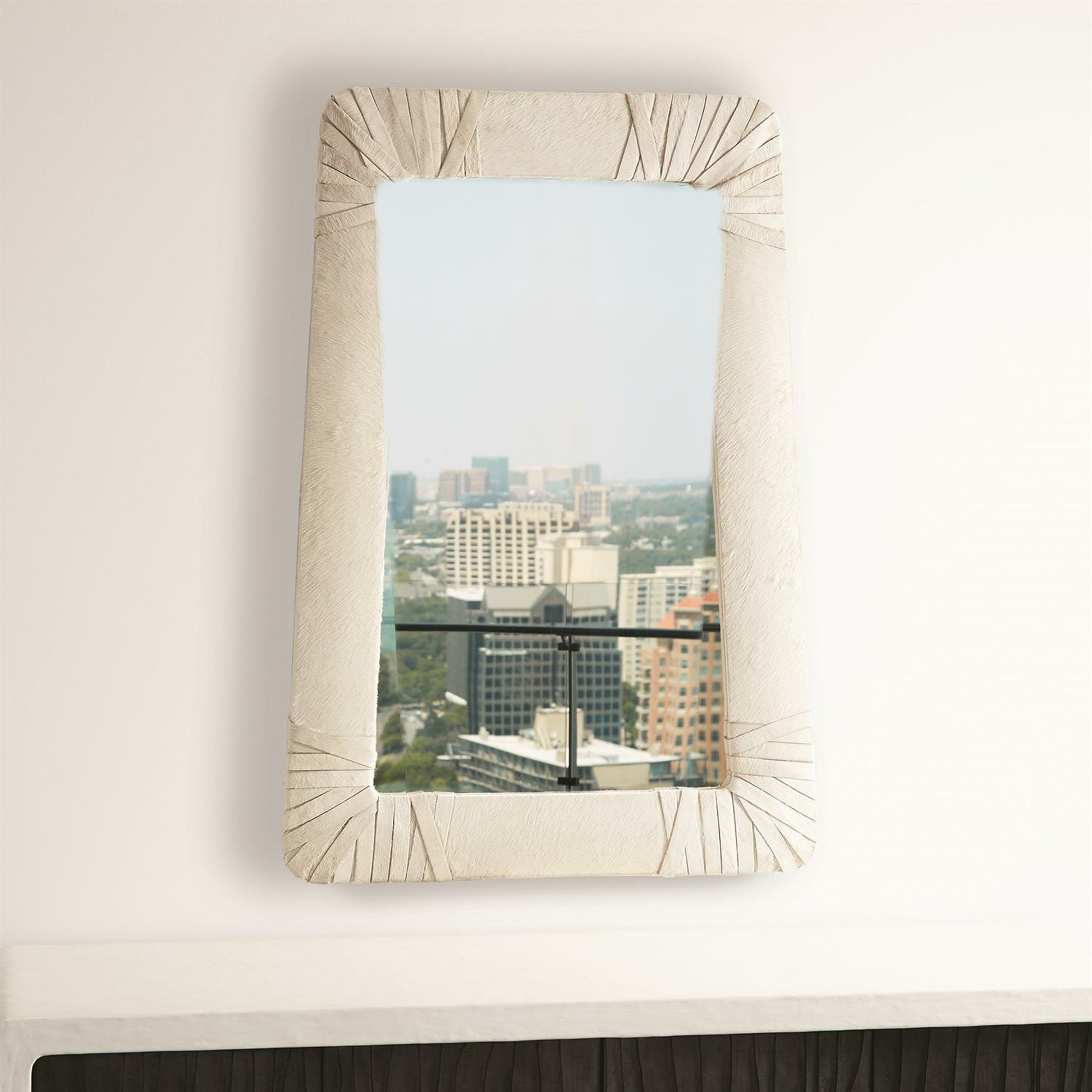 Gabriel Mirror by Global Views. Made from leather, mirror in a modern style.