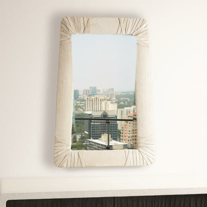 Gabriel Mirror by Global Views. Made from leather, mirror in a modern style.