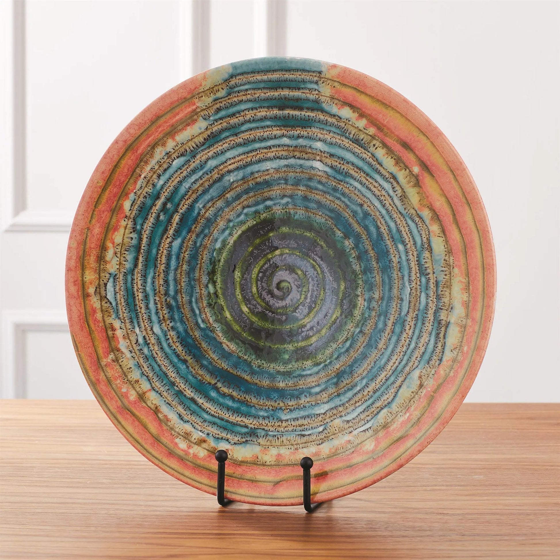 Watercolor Ringed Charger by Global Views. Made from earthenware in a eclectic & global style.
