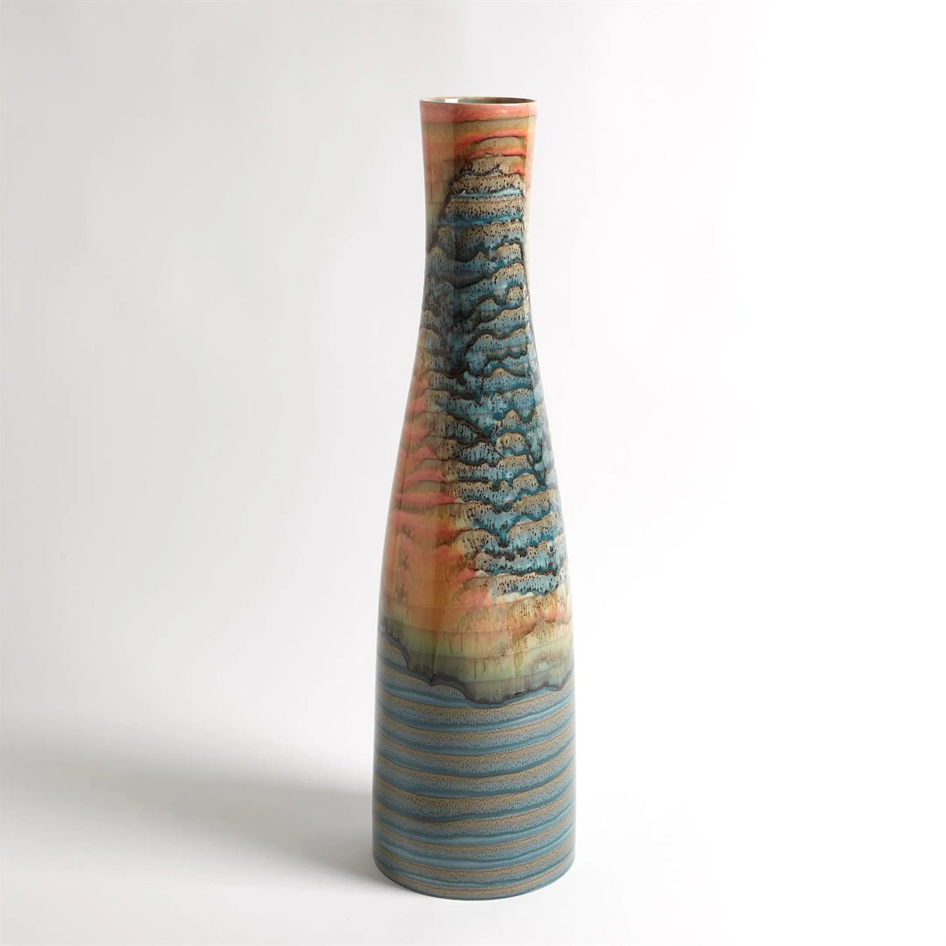 Watercolor Ringed Vase by Global Views. Made from earthenware in a eclectic & global style.
