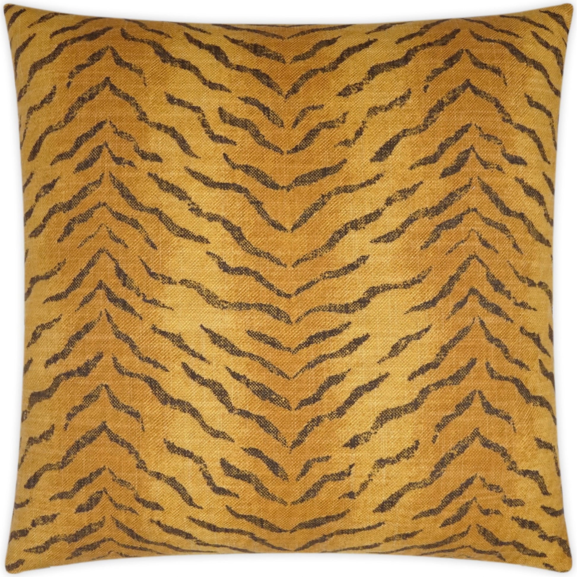 Ruolan Throw Pillow by DV Kap Home in saffron. Made from 75% cotton, 25% linen in a modern style.