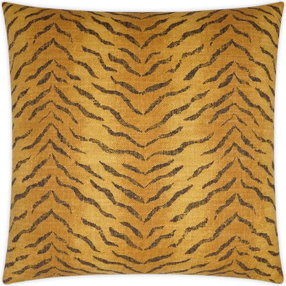 Ruolan Throw Pillow by DV Kap Home in saffron. Made from 75% cotton, 25% linen in a modern style.