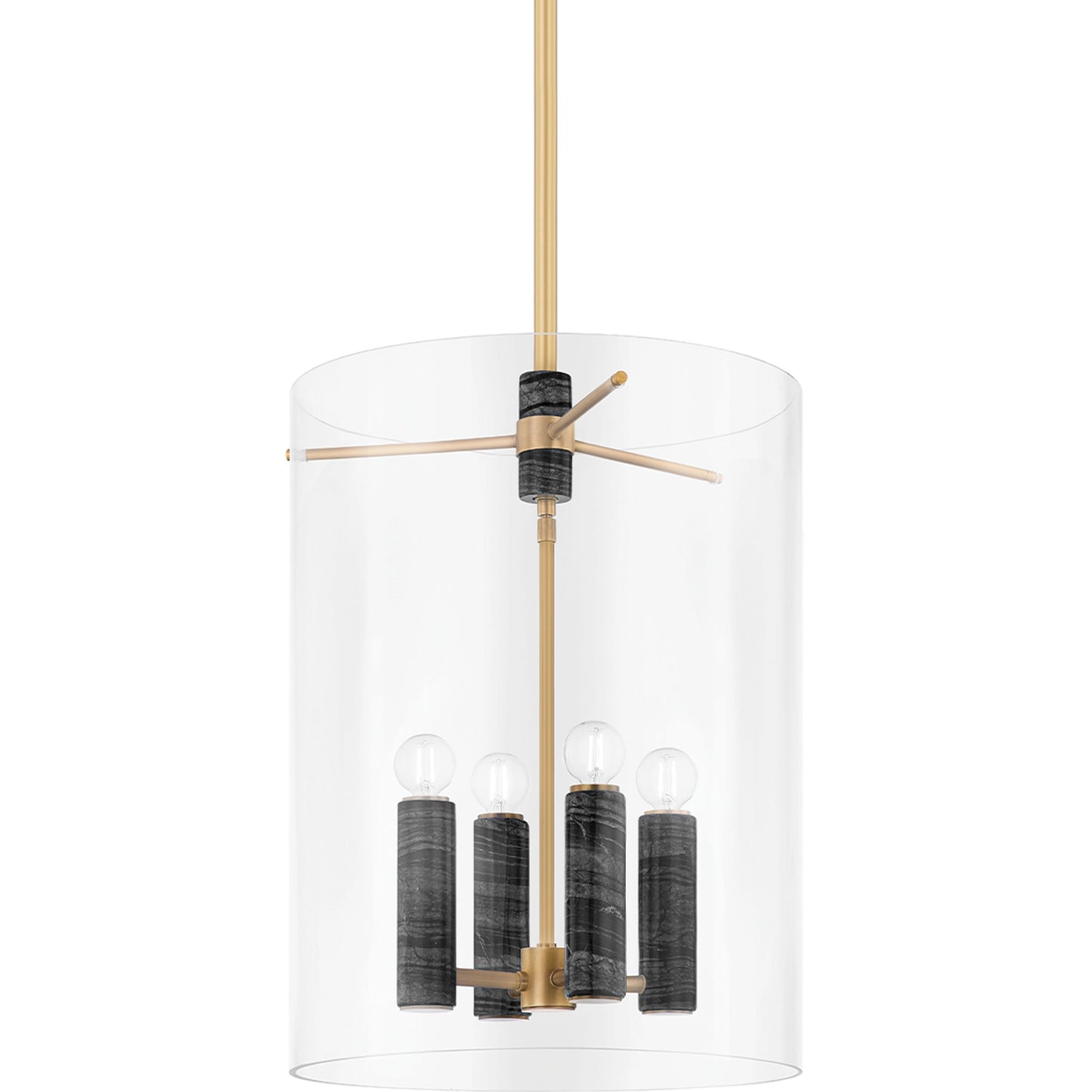 001 SI-2055032 | Primary Silo | Adonis 4 Light Lantern Pendant by Corbett in vintage brass. Made from brass in a modern style.
