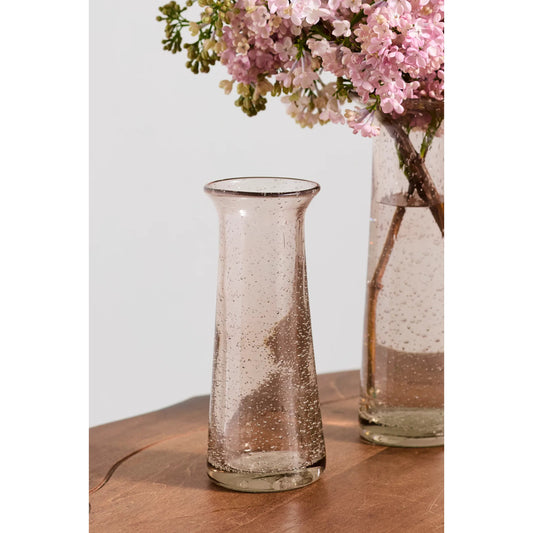Crespi Budvase 4 (Set of 4) by Accent Decor in pink. Made from glass in a unique style.