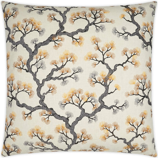 Matsu Throw Pillow by DV Kap Home in grey, copper, gold. Made from 52% polyester, 48% cotton / embroidery: 100% viscose in a modern style.