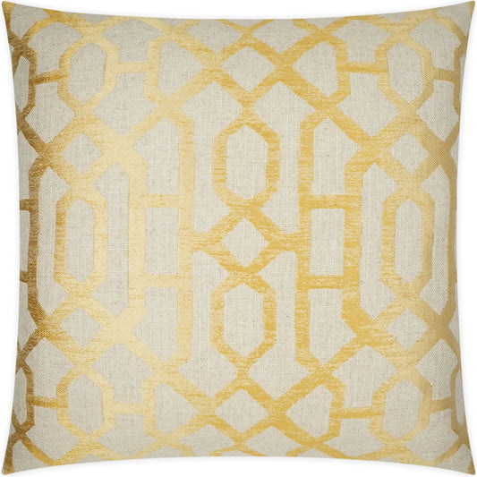 Portico Throw Pillow by DV Kap Home in gold. Made from 47% viscose, 33% polyester, 20% linen in a modern style.