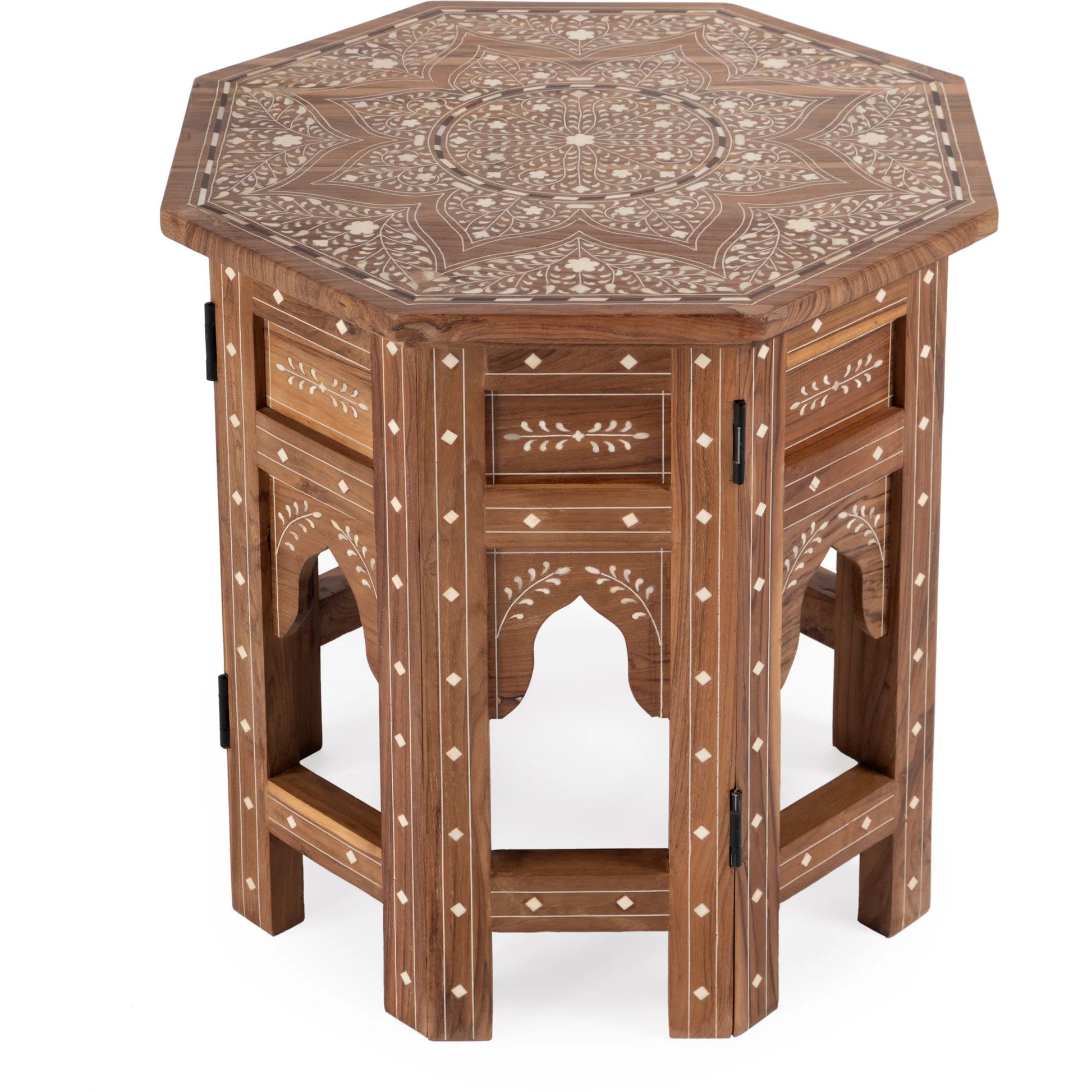 Wood & Bone Inlay Accent Table by Butler Specialty Company in medium brown and wood & bone inlay. Made from wood, bone inlay in a modern style.