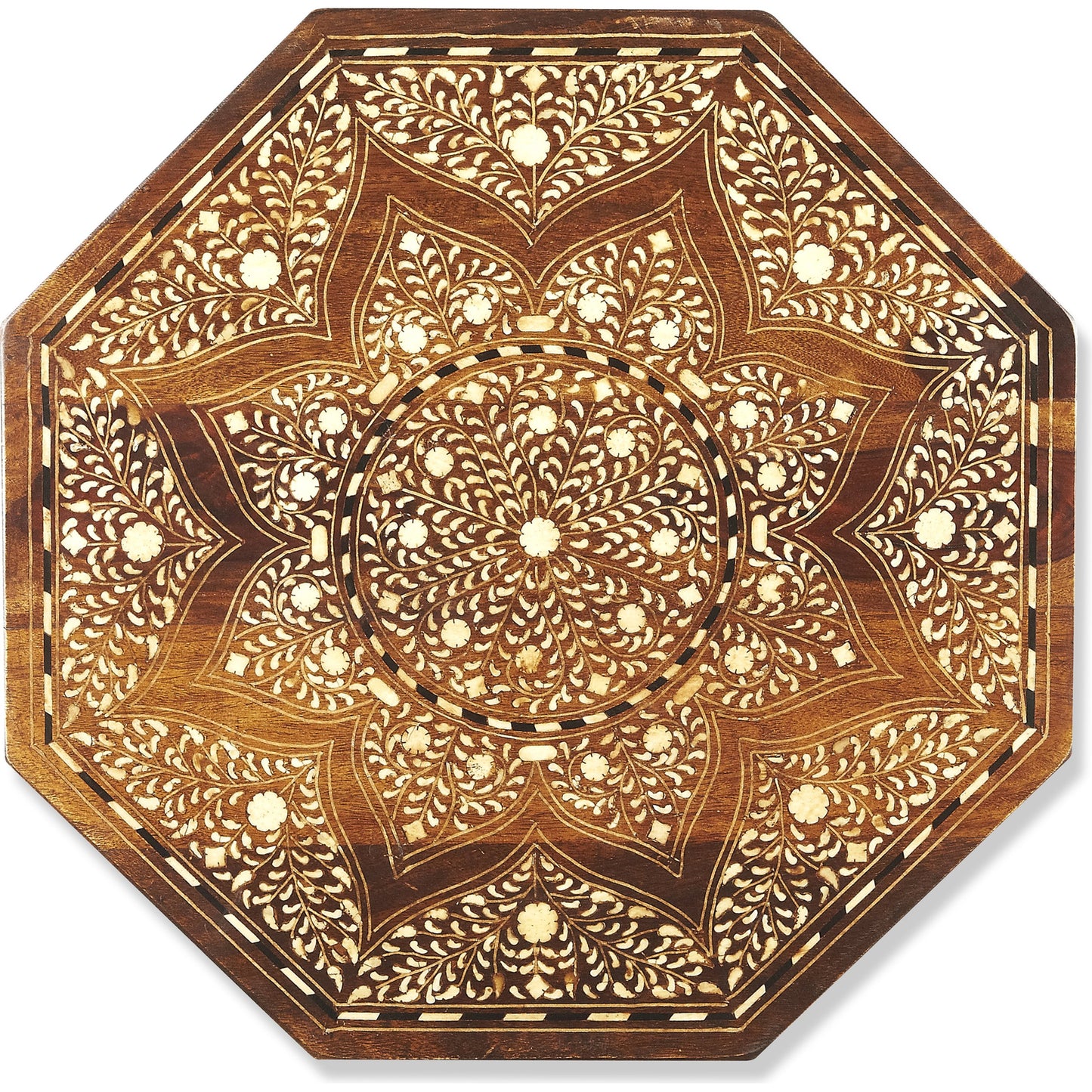 002 O-BUTLER-3596338 | Additional Silo | Wood & Bone Inlay Accent Table by Butler Specialty Company in medium brown and wood & bone inlay. Made from wood, bone inlay in a modern style.