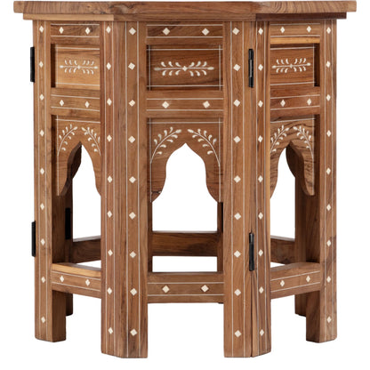 Wood & Bone Inlay Accent Table by Butler Specialty Company in medium brown and wood & bone inlay. Made from wood, bone inlay in a modern style.