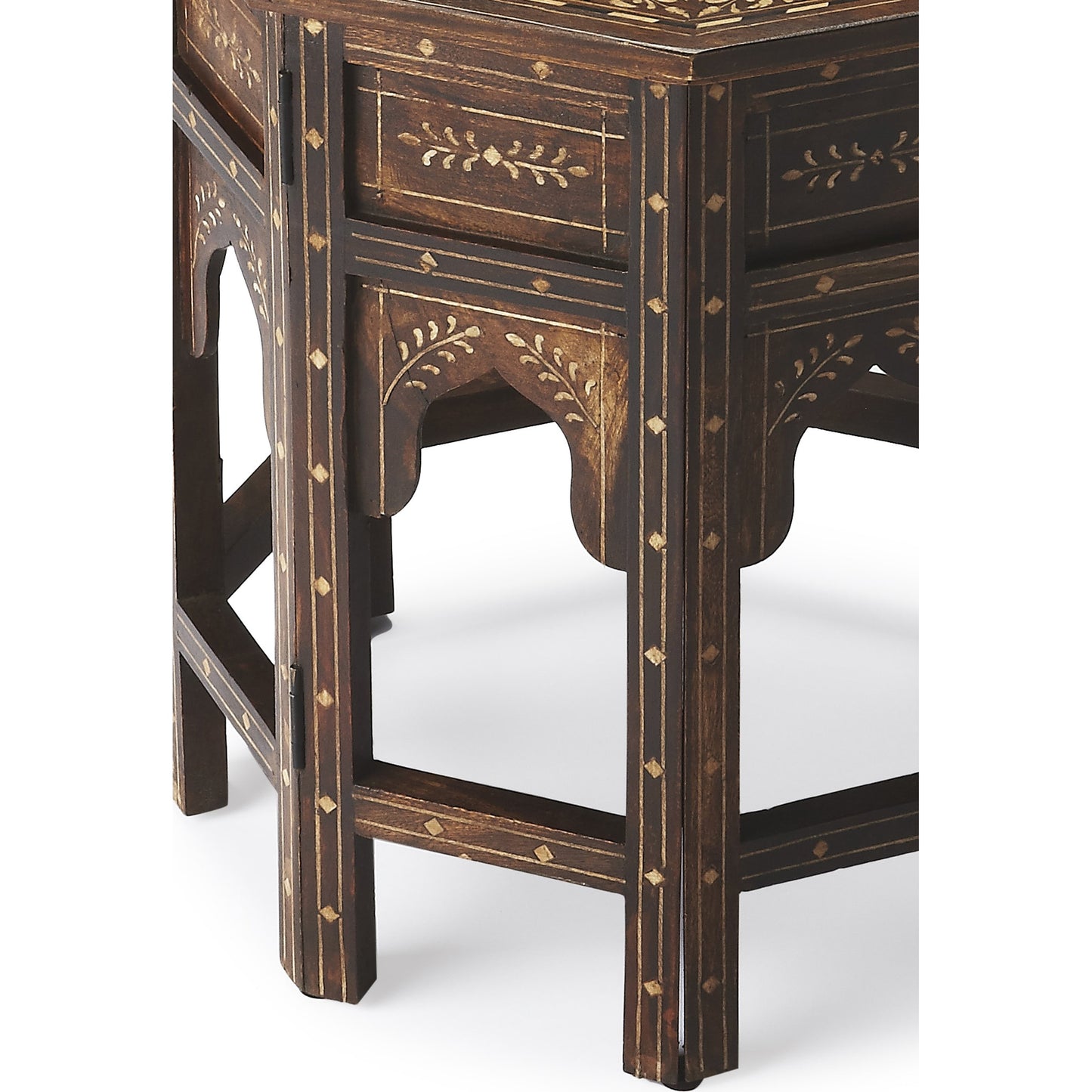 006 O-BUTLER-3596338 | Additional Silo | Wood & Bone Inlay Accent Table by Butler Specialty Company in medium brown and wood & bone inlay. Made from wood, bone inlay in a modern style.