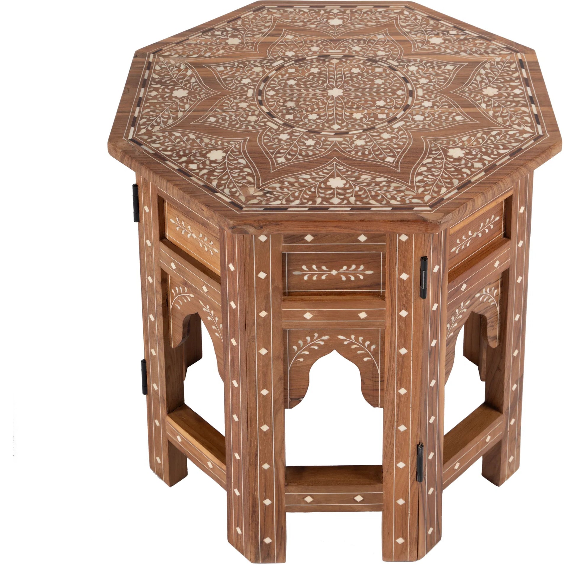 Wood & Bone Inlay Accent Table by Butler Specialty Company in medium brown and wood & bone inlay. Made from wood, bone inlay in a modern style.