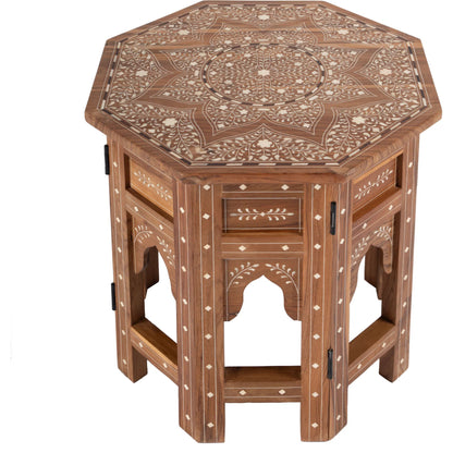 Wood & Bone Inlay Accent Table by Butler Specialty Company in medium brown and wood & bone inlay. Made from wood, bone inlay in a modern style.