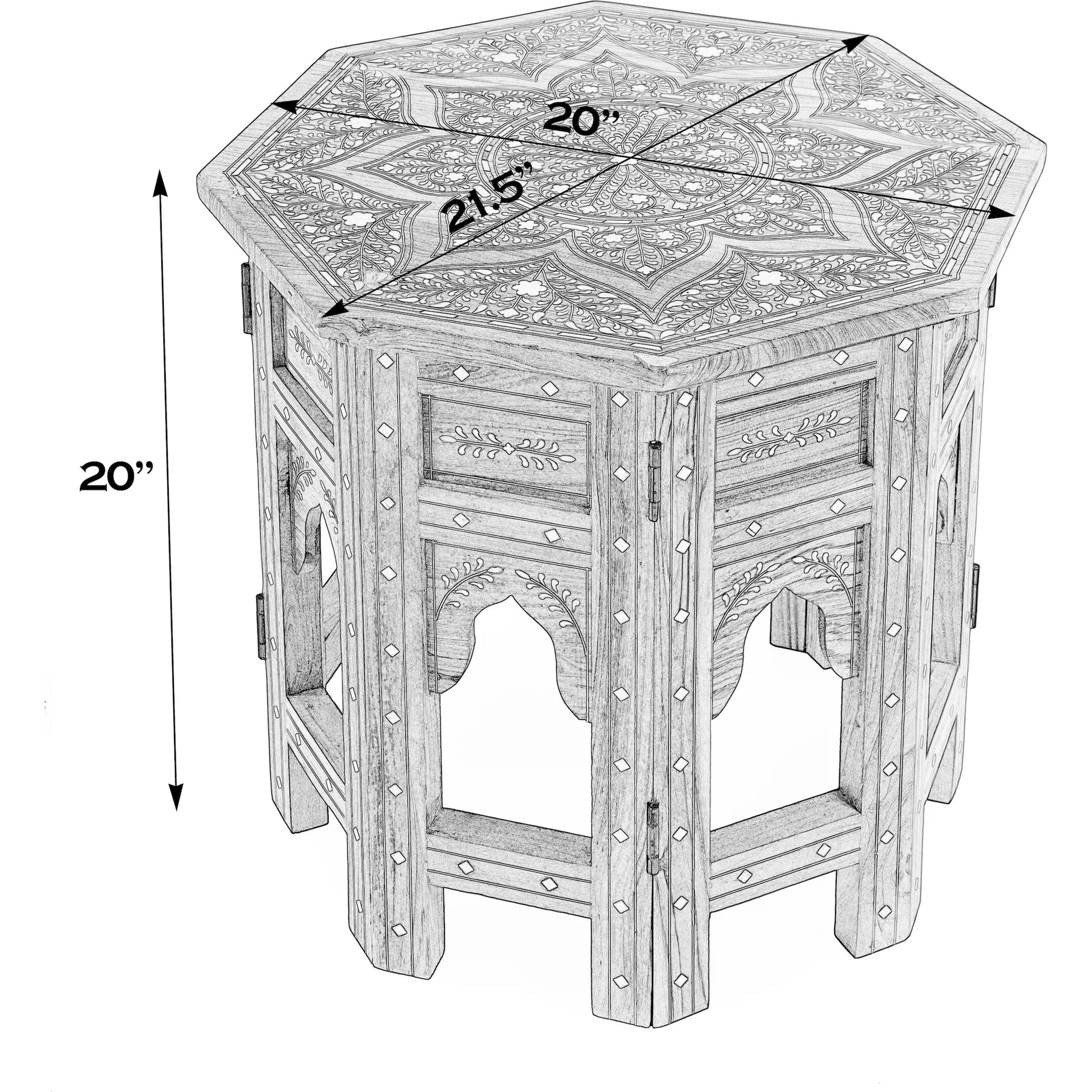 Wood & Bone Inlay Accent Table by Butler Specialty Company in medium brown and wood & bone inlay. Made from wood, bone inlay in a modern style.