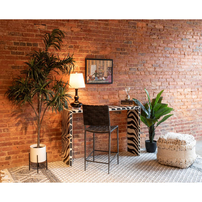 Lund Buffalo Leather and Iron Bar Chair Brown by World Interiors in natural. Made from unique in a traditional style.