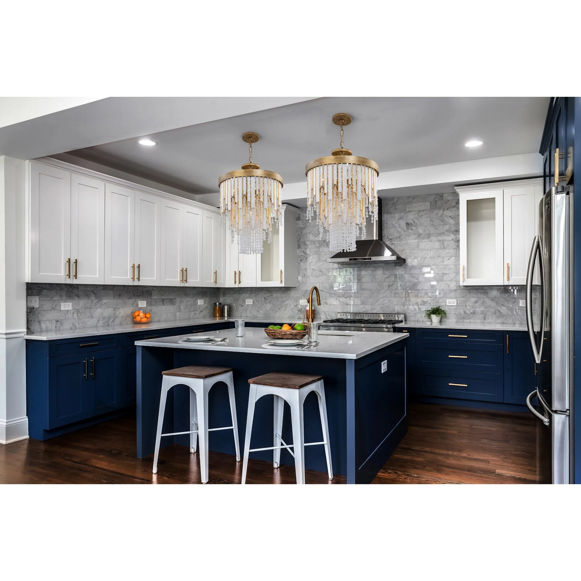 Lafayette Chandelier by Varaluz in havana gold. Made from unique in a traditional style.