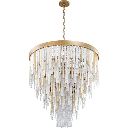 Lafayette Chandelier by Varaluz in havana gold. Made from unique in a traditional style.