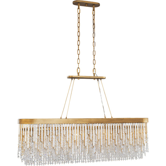 Lafayette Linear Pendant by Varaluz in havana gold. Made from unique in a traditional style.