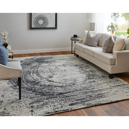 Coda Rug - 8928F by Feizy in black, white. Made from wool, viscose in a unique style.