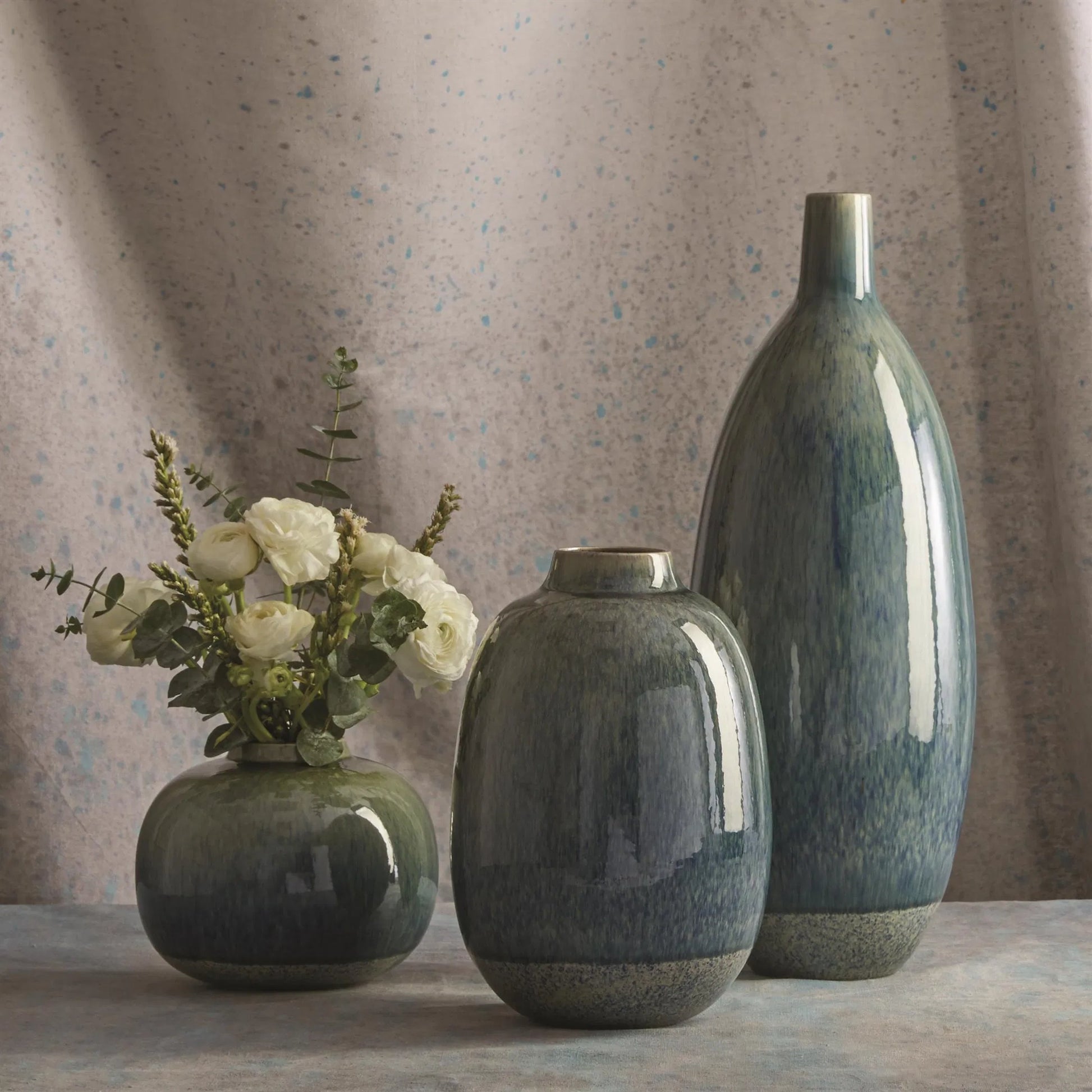 Tidal Vase by Global Views. Made from earthenware in a transitional style.