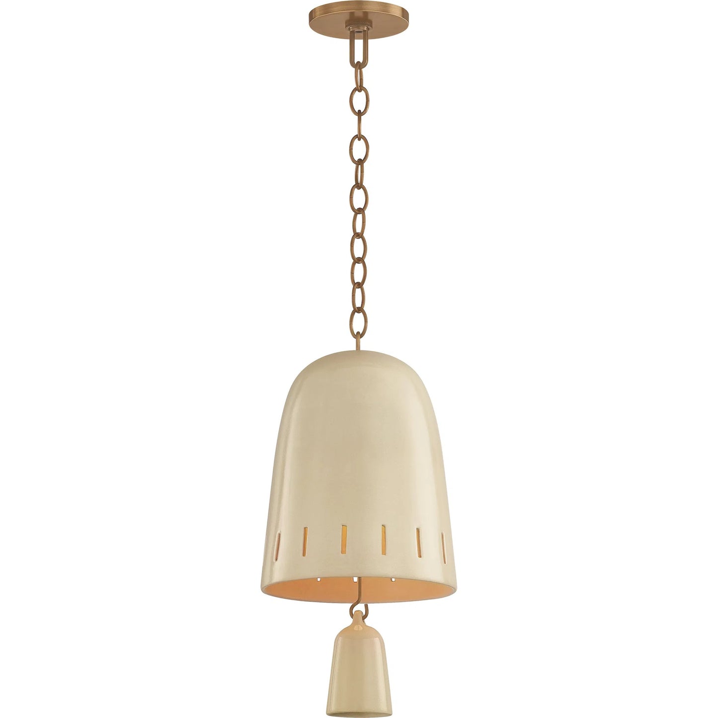 003 SI-2544246 | Unknown | Omi Pendant by Hudson Valley in patina brass, ceramic ivory crackle. Made from ceramic in a unique style.