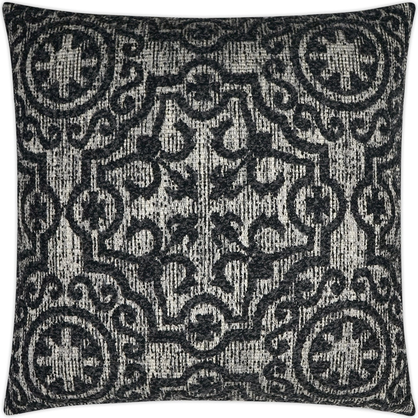 001 SI-2028136 | Primary Silo | Linz Pillow by DV Kap Home in black, grey. Made from 75% acrylic, 10% polyester, 10% cotton, 5% linen in a modern style.