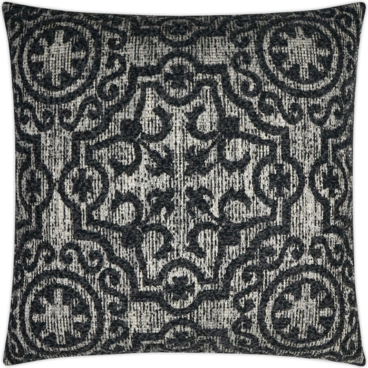 Linz Pillow by DV Kap Home in black, grey. Made from 75% acrylic, 10% polyester, 10% cotton, 5% linen in a modern style.