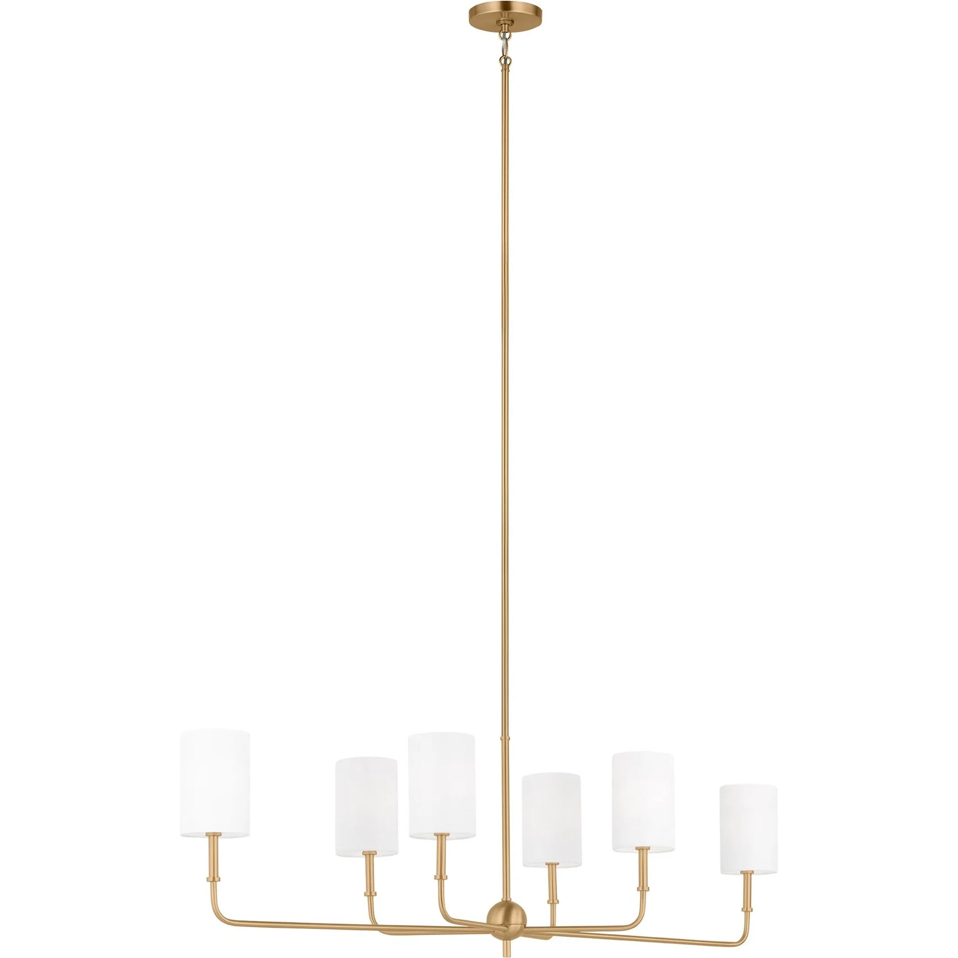 Foxdale Six Light Linear Chandelier by Visual Comfort & Co.. Made from steel in a modern style.