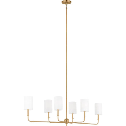 Foxdale Six Light Linear Chandelier by Visual Comfort & Co.. Made from steel in a modern style.