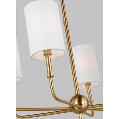Foxdale Six Light Linear Chandelier by Visual Comfort & Co.. Made from steel in a modern style.