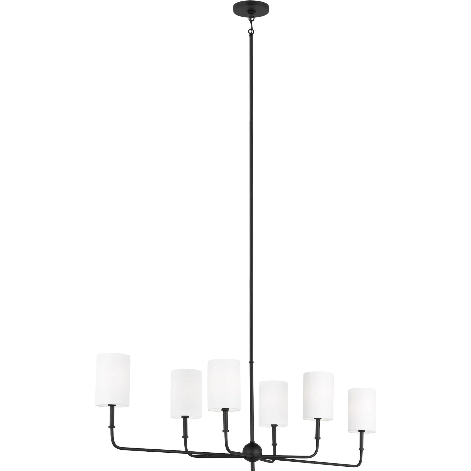 Foxdale Six Light Linear Chandelier by Visual Comfort & Co.. Made from steel in a modern style.