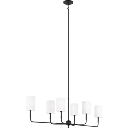 Foxdale Six Light Linear Chandelier by Visual Comfort & Co.. Made from steel in a modern style.