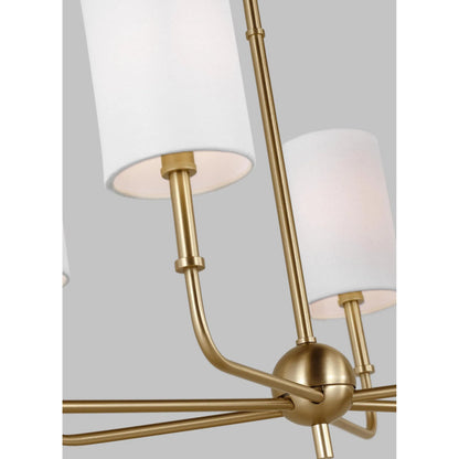 Foxdale Six Light Linear Chandelier by Visual Comfort & Co.. Made from steel in a modern style.