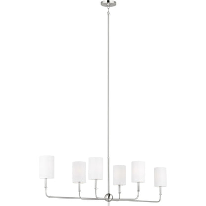 Foxdale Six Light Linear Chandelier by Visual Comfort & Co.. Made from steel in a modern style.