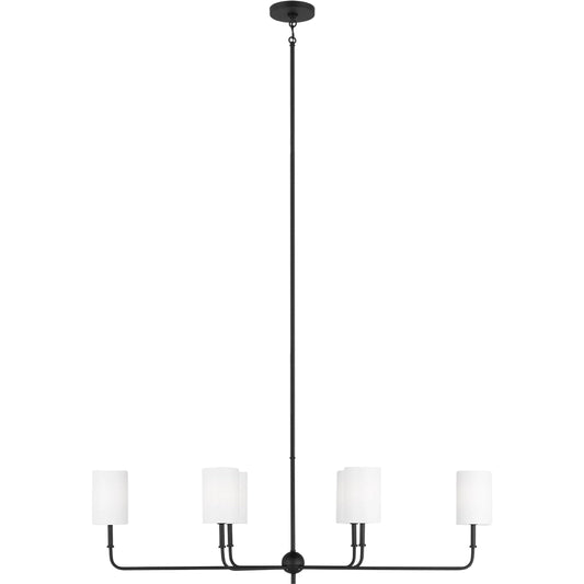 Foxdale Six Light Linear Chandelier by Visual Comfort & Co.. Made from steel in a unique style.