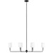 Foxdale Six Light Linear Chandelier by Visual Comfort & Co.. Made from steel in a modern style.