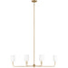 Foxdale Six Light Linear Chandelier by Visual Comfort & Co.. Made from steel in a modern style.