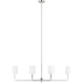 Foxdale Six Light Linear Chandelier by Visual Comfort & Co.. Made from steel in a modern style.