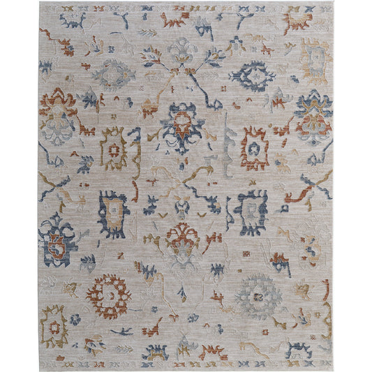 Pasha Transitional & Botanical Rug - 39M8F by Feizy in ivory, blue, gold. Made from polyester in a unique style.