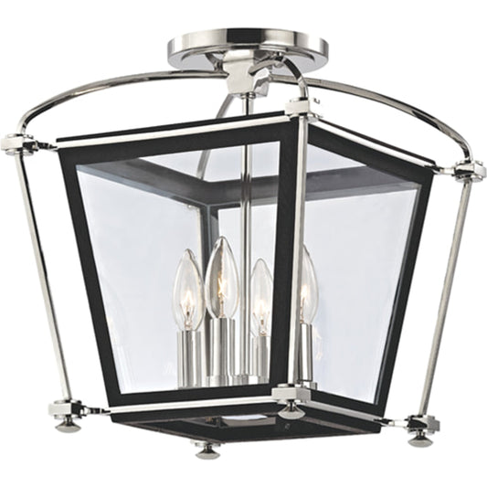 Hollis Semi Flush by Hudson Valley. Made from steel in a transitional style.