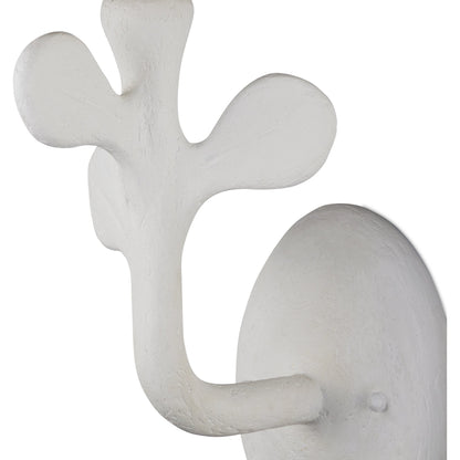 Charny Wall Sconce by Currey and Company in gesso white. Made from composite, metal in a modern style.